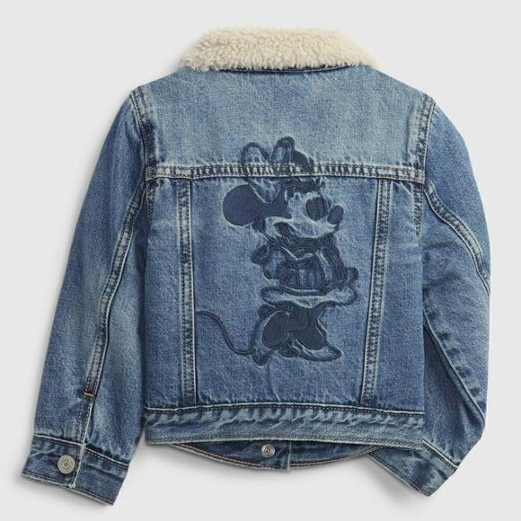 babyGap - 2T - Disney Minnie Mouse Sherpa Lined Denim Icon Jacket - Picture 3 of 9